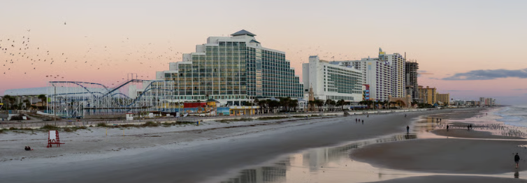 Daytona Beach Pier at sunrise — World's Most Famous Beach